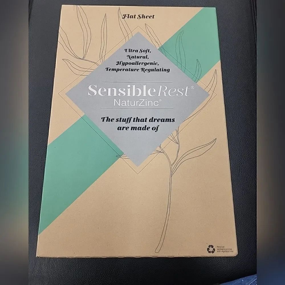 Brand New in Box SENSIBLE REST NaturZinc® King Flat Sheet Pink MSRP $170
